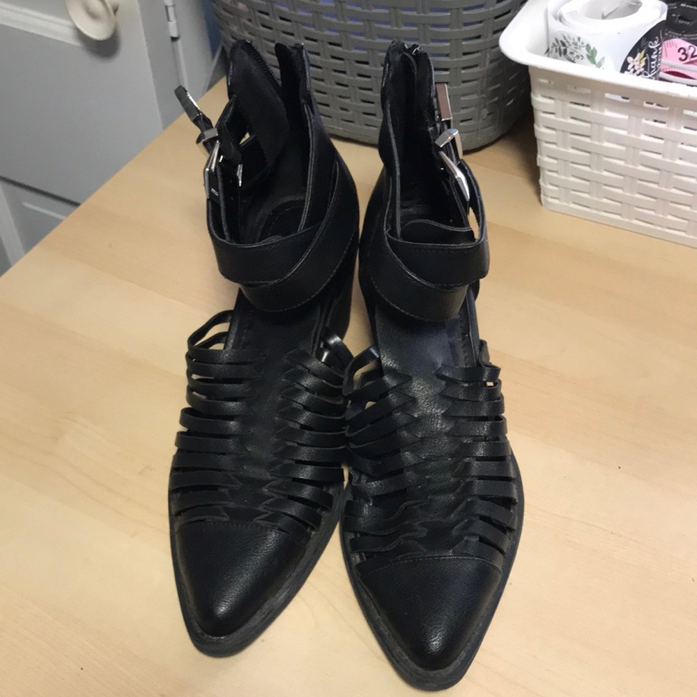 Forever 21 Black Strappy Ankle Booties